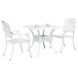 Garden Table Set 3 pcs White Cast Aluminium 3334726