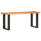Live Edge Bench 110 cm Solid Acacia Wood and Steel 286456