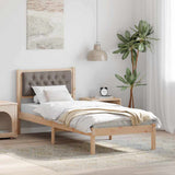 Bed Frame with Headboard Taupe 75 x 190 cm Solid Pine Wood 878232