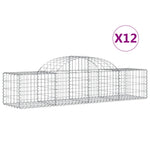 Arched Gabion Baskets 12 pcs 200x50x40/60 cm Galvanised Iron 3146267