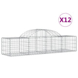 Arched Gabion Baskets 12 pcs 200x50x40/60 cm Galvanised Iron 3146267