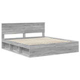 Bed Frame Grey Sonoma 180 x 200 cm Solid Pine Wood 3410569