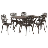 Garden Dining Set 7 pcs Bronze Aluminium 3334680
