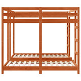 Triple Bunk Bed Frame Wax brown 160 x 200 cm Solid Pine Wood 3414563