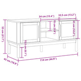TV Cabinet "FLORO" White 114x43x55 cm Solid Wood Pine 374015