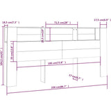 Headboard Cabinet White 220x18.5x104.5 cm 811961