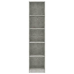 ZNTS 5-Tier Book Cabinet Concrete Grey 40x24x175 cm Engineered Wood 800850