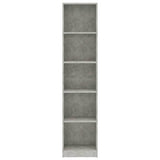 ZNTS 5-Tier Book Cabinet Concrete Grey 40x24x175 cm Engineered Wood 800850