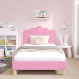 Children's Bed Frame with Headboard Pink 90 x 200 cm Fabric 42011062