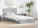 Storage Bed Concrete Grey 90 x 200 cm Engineered Wood 3413544