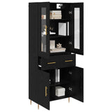 Highboard with Drawer 2 pcs Black Oak Engineered Wood 3416278