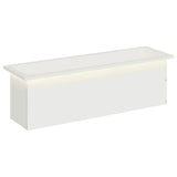 Garden Planter with LED White 30 x 100 x 30 cm Steel 8008114
