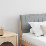 Upholstered Headboard Light Grey 180 cm Solid Pine Wood 879214