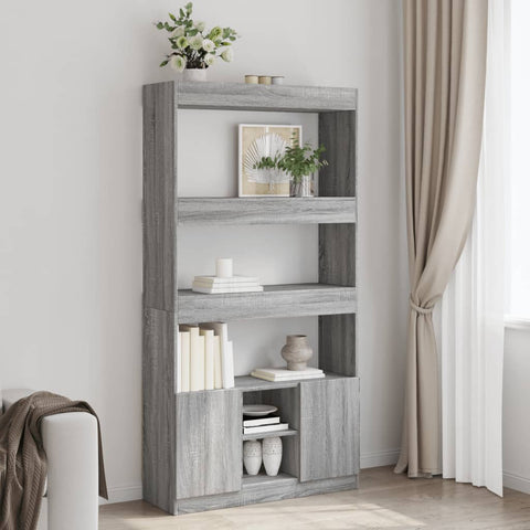 Highboard Grey Sonoma 92x33x180 cm Engineered Wood 3309623