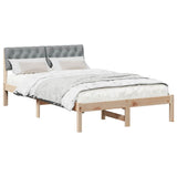 Bed frame Brown and light grey 120 x 200 cm Solid pine wood 878609