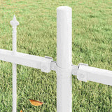 Garden Fence White 510 x 200 cm Powder-Coated Steel 3360147