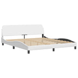 Bed Frame with LED without Mattress "Hvar" White 180x200 cm 3213949