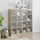 Bookcase with Doors Sonoma Oak 136x37x142 cm Engineered Wood 3206519
