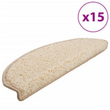 Stair Mats 15 pcs 65x21x4 cm Cream Half Round Large 133904
