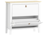 Modern Two-Drawer Shoe Cabinet - White T3398P343096