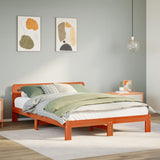 Bed Frame without Mattress Wax Brown 120x190 cm Small Double Solid Wood Pine 855572