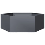 ZNTS Garden Planter Anthracite Hexagon 138x120x45 cm Steel 851138