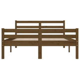 Bed Frame without Mattress Honey Brown Solid Wood 120x190 cm Small Double 814792