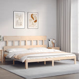 Bed Frame without Mattress Super King Size Solid Wood Pine 3193611