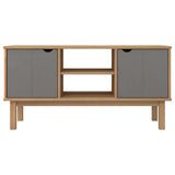 TV Cabinet OTTA Brown and Grey 113.5x43x57 cm Solid Wood Pine 348595