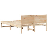 Bed Frame with Headboard Natural 135 x 190 cm Solid Pine Wood 873280