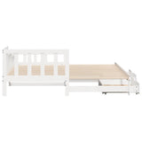Daybed with Trundle and Drawers without Mattress White 90x190 cm Single 3302224