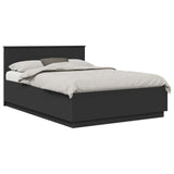 Bed Frame with Headboard Black 160 x 200 cm Engineered Wood 3408055