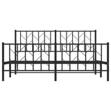 Metal Bed Frame without Mattress with Footboard Black 160x200cm 374458
