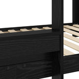 Bunk Bed for Kids Black Oak 90 x 190 cm Engineered Wood 3410532