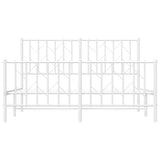 Metal Bed Frame without Mattress with Footboard White 140x200cm 374505