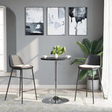 ZNTS Bar Table Black 50x50x90 cm Engineered Wood and Chromed Steel 4007191