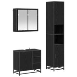 Bathroom Furniture Set 3 pcs Black Oak Engineered Wood 3402535