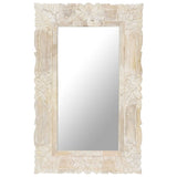 Mirror White 80x50 cm Solid Mango Wood 321633