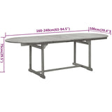 Garden Dining Set Grey Solid Acacia wood with grey wash finish 3079650