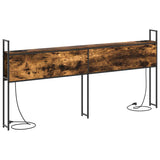 Storage Headboard with Charging Station Smoked oak 180 cm 859822