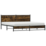 Metal Bed Frame without Mattress Smoked Oak 193x203 cm 3301383
