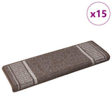 Self-adhesive Stair Mats 15 pcs 65 x 21 x 4 cm Non-Slip Brown 42011456