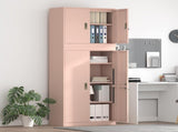 Storage Cabinet 2 pcs Pink 80 x 40 x 210 cm Steel Lockable 3438742