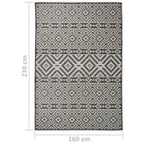 Outdoor Flatweave Rug 160x230 cm Black Stripes 340853
