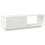 TV Cabinet White 110x30x33.5 cm Solid Pinewood 809889