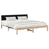Bed frame Brown and black 180 x 200 cm Solid pine wood 3394345