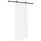 Sliding Door 93 x 232 cm Engineered Wood White and Black 3450124