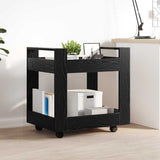 Desk Trolley Black Oak 60 x 45 x 60 cm Engineered Wood 881005