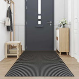Doormat Stripe Black and Grey 115x300 cm 4105598