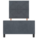 ZNTS Bed Frame Dark Grey 90x190 cm Velvet 3344976